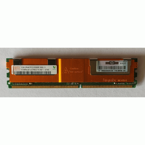 398706-051 HP 1GB 2Rx8 PC2-5300F-555-11 (HYMP512F72CP8N3-Y5 HYNIX)